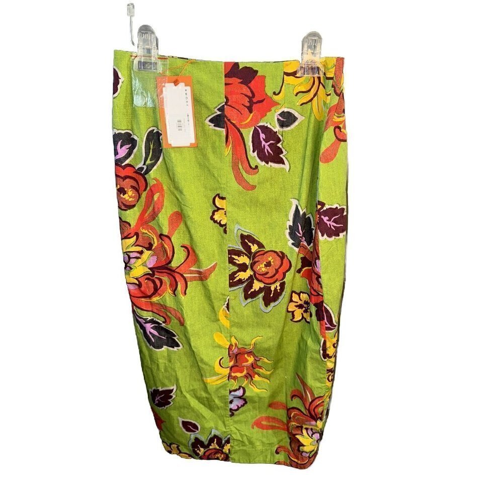 Rhode Julian Pencil Side Tie Floral Skirt Women's Green Motif Size: 2 NWT - Picture 4 of 6